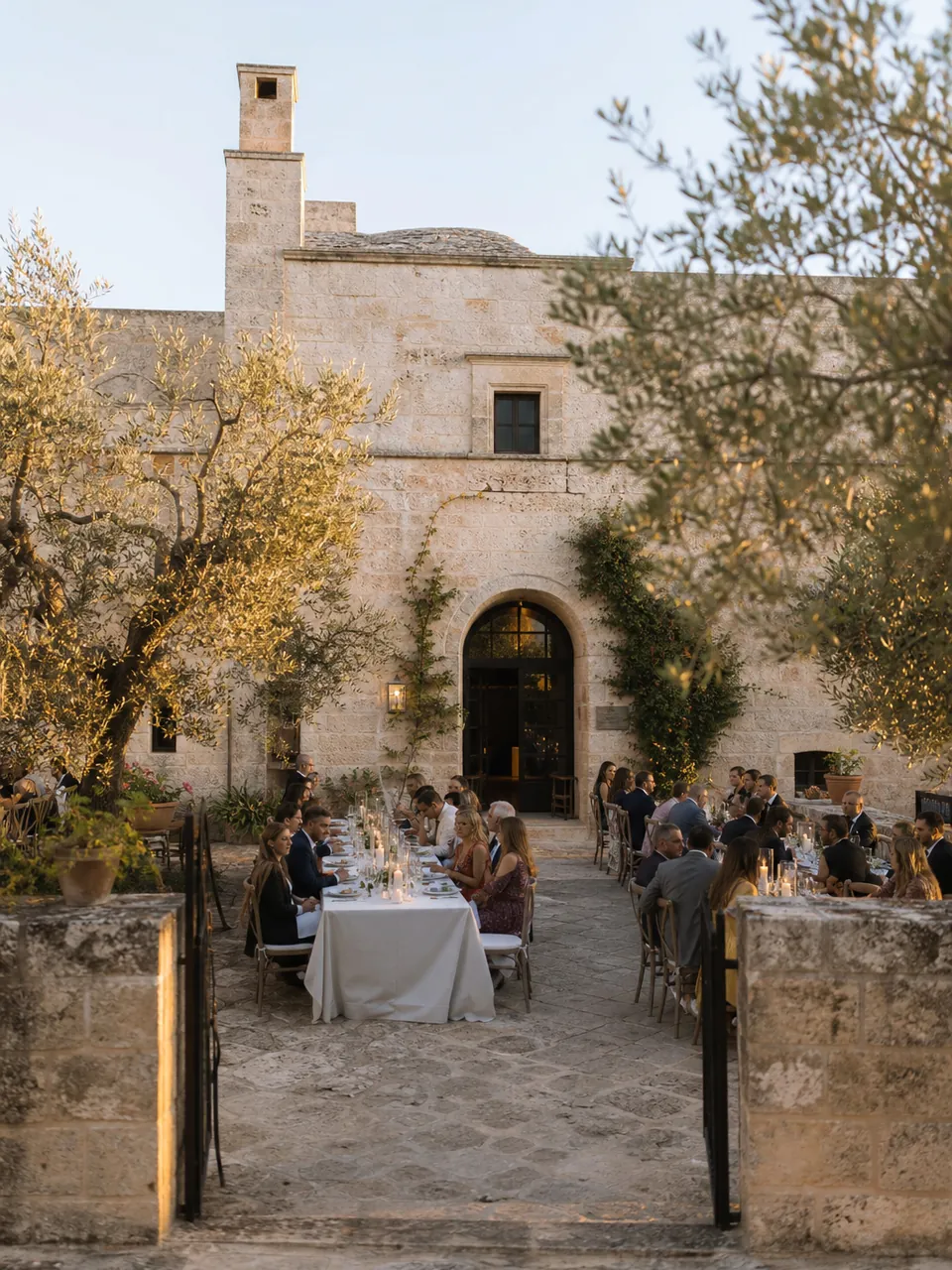 Luxury wedding courtyard at a Puglian masseria