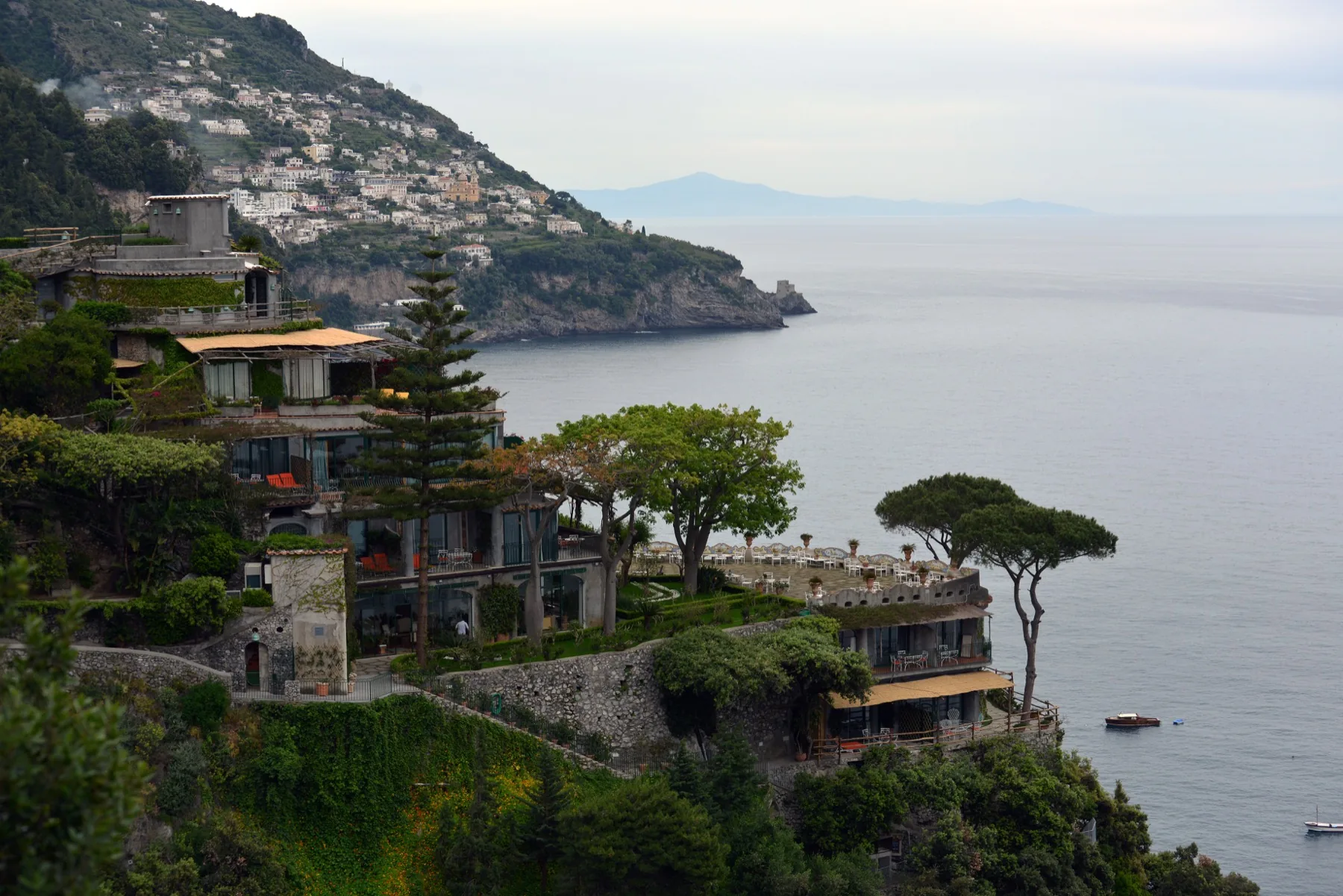 Il San Pietro di Positano: the cliff hotel east of town, terraces above the sea