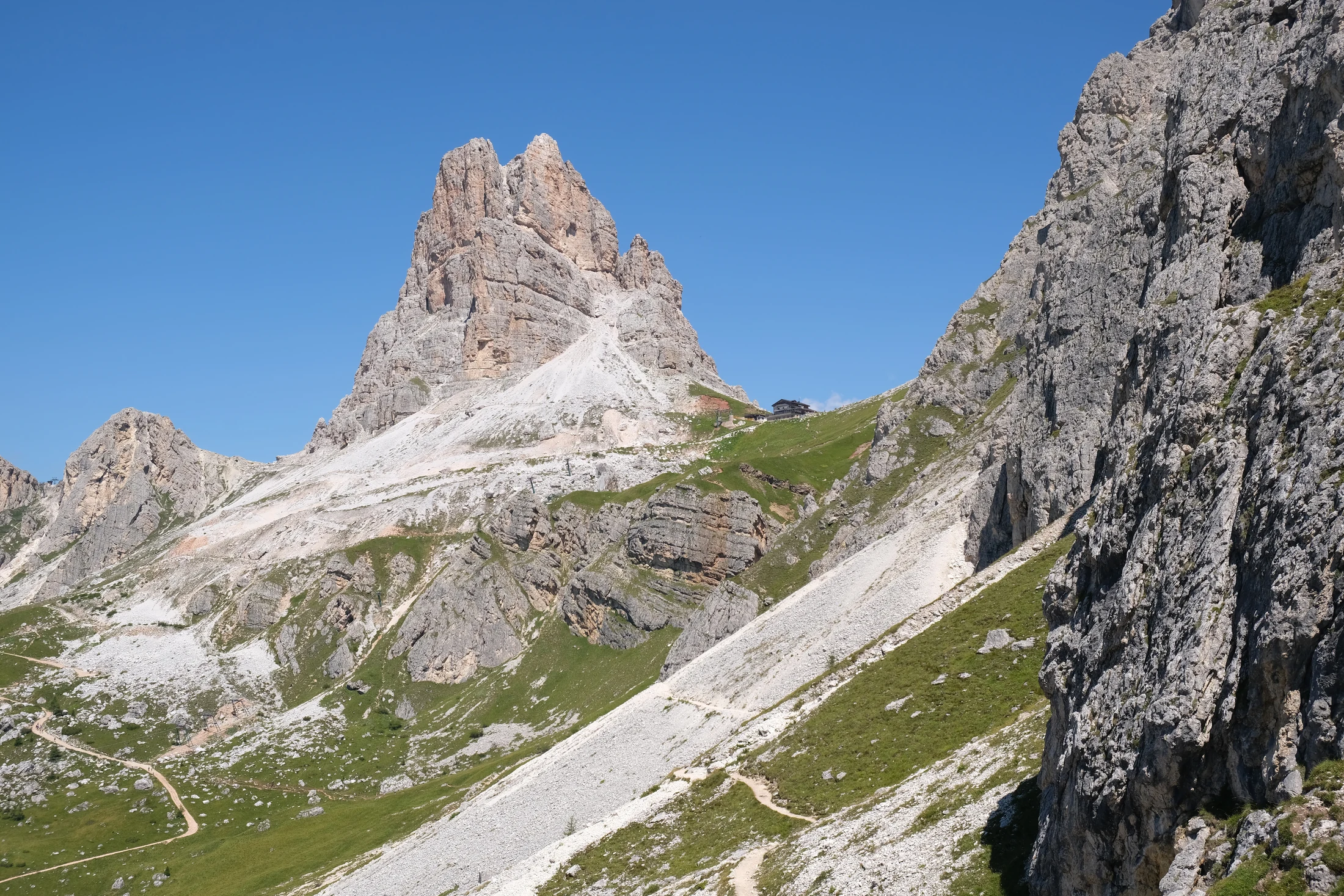 Rifugio Averau on the 5 Torri: a mountain hut at altitude, not a hotel in the valley