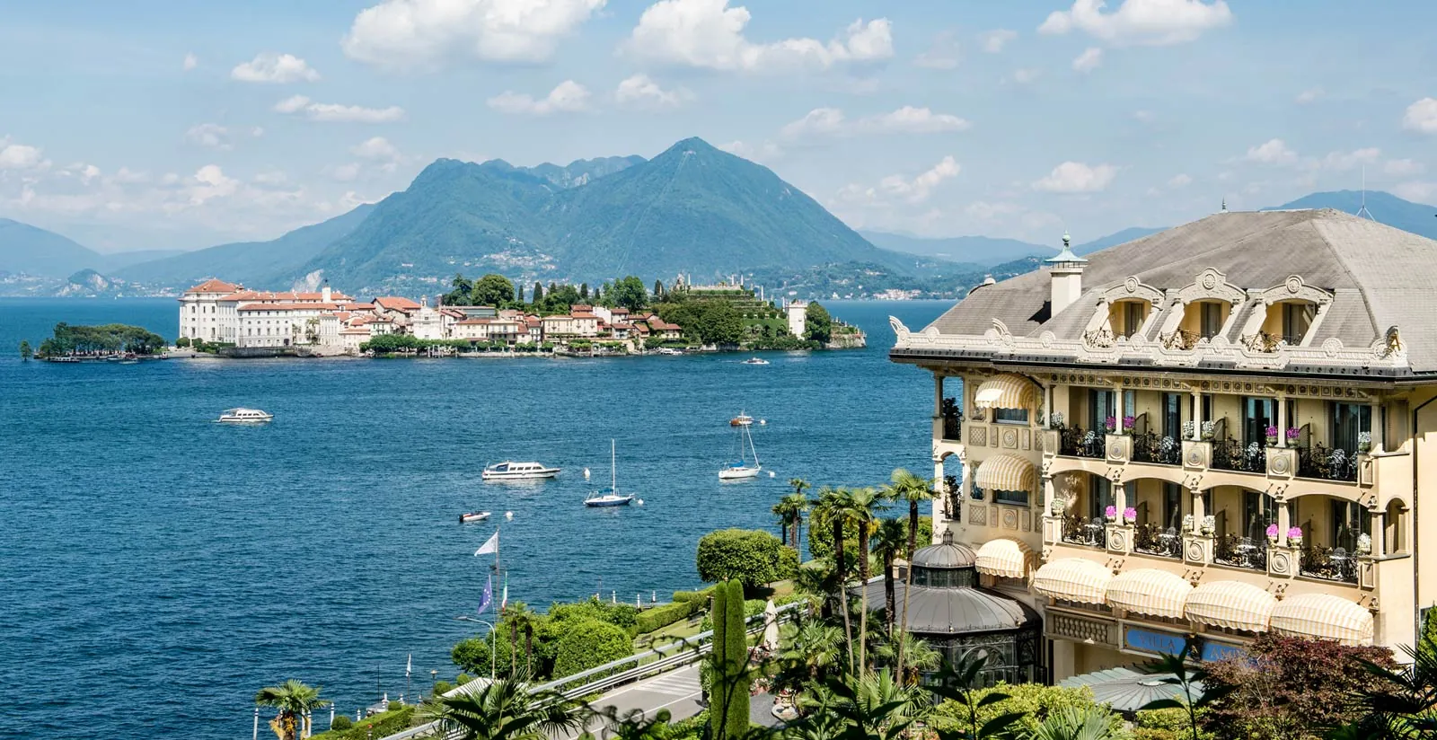 Villa Aminta on the Stresa shore, the villa toward Isola Bella on Lake Maggiore.