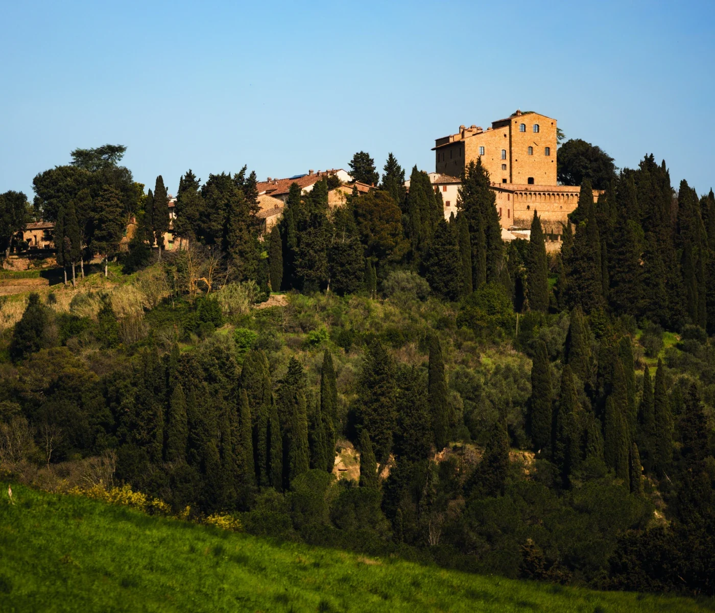 Toscana Resort Castelfalfi: the castle and borgo on the hill between Florence and Pisa