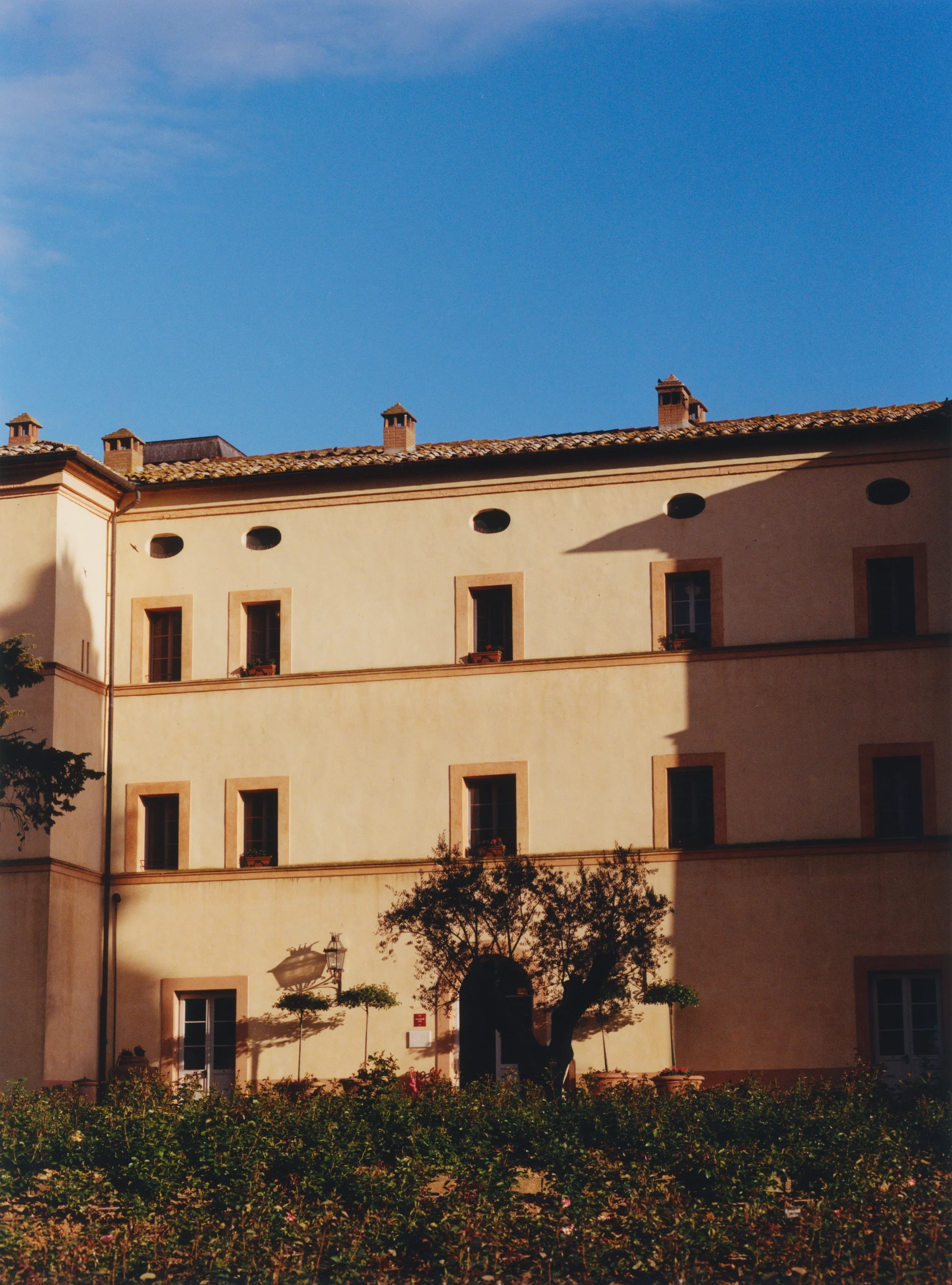 Castello di Casole: the historic façade and garden, Casole d'Elsa