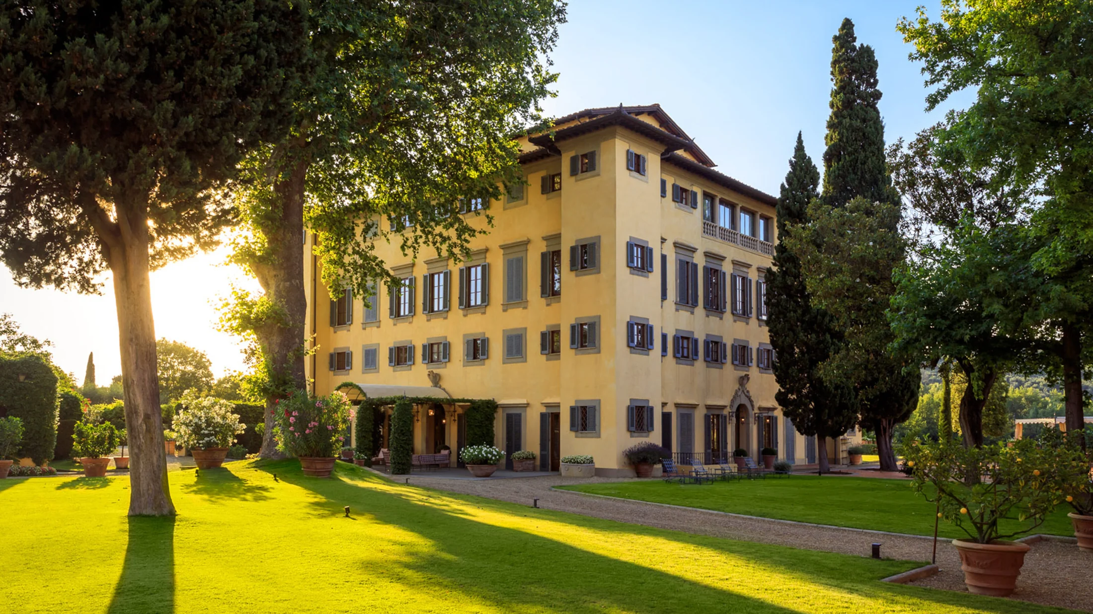 Villa La Massa at Candeli: the historic villa, lawn and gardens