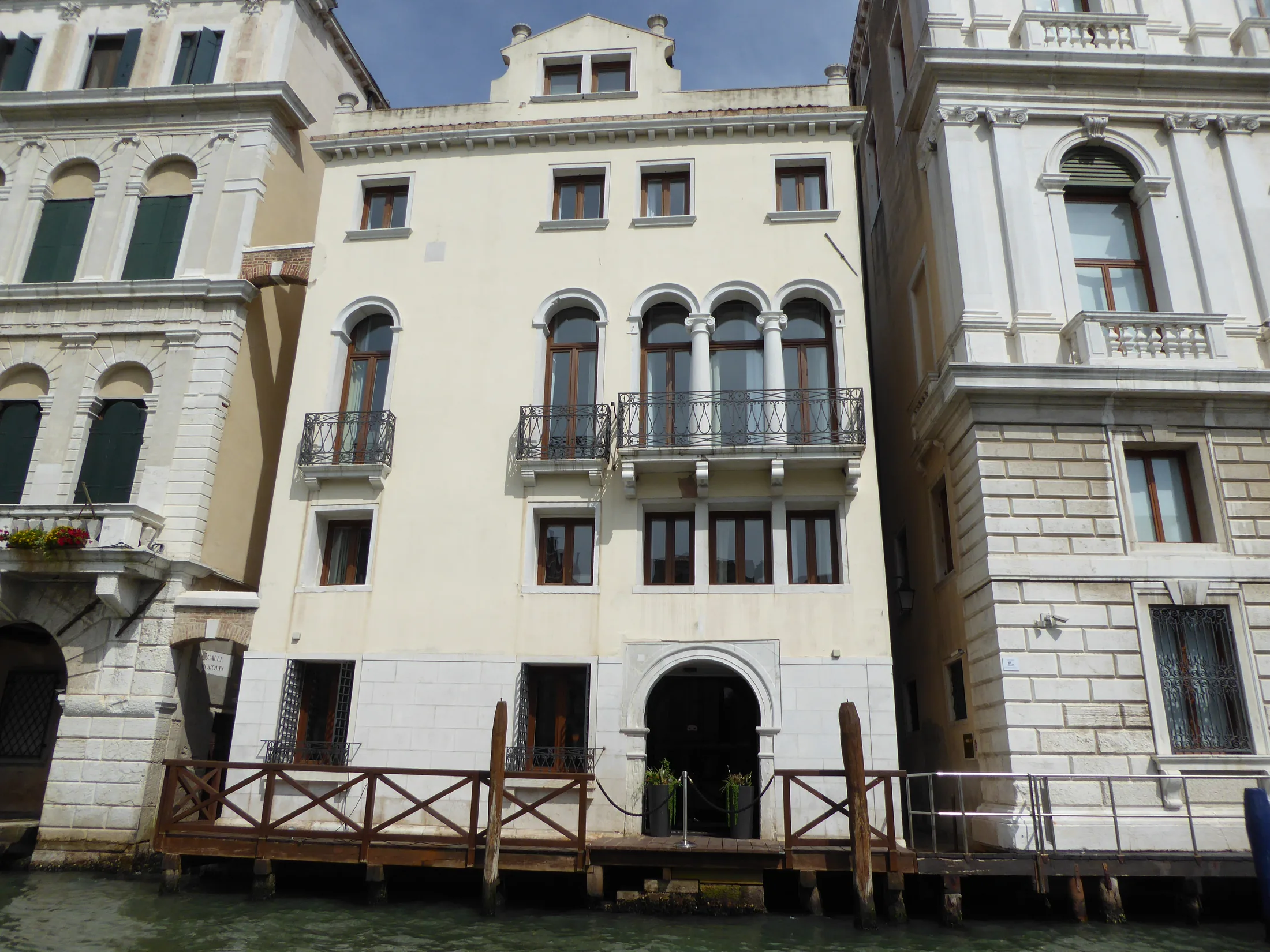 Palazzina Grassi on the Grand Canal, with the private dock beside the palazzo