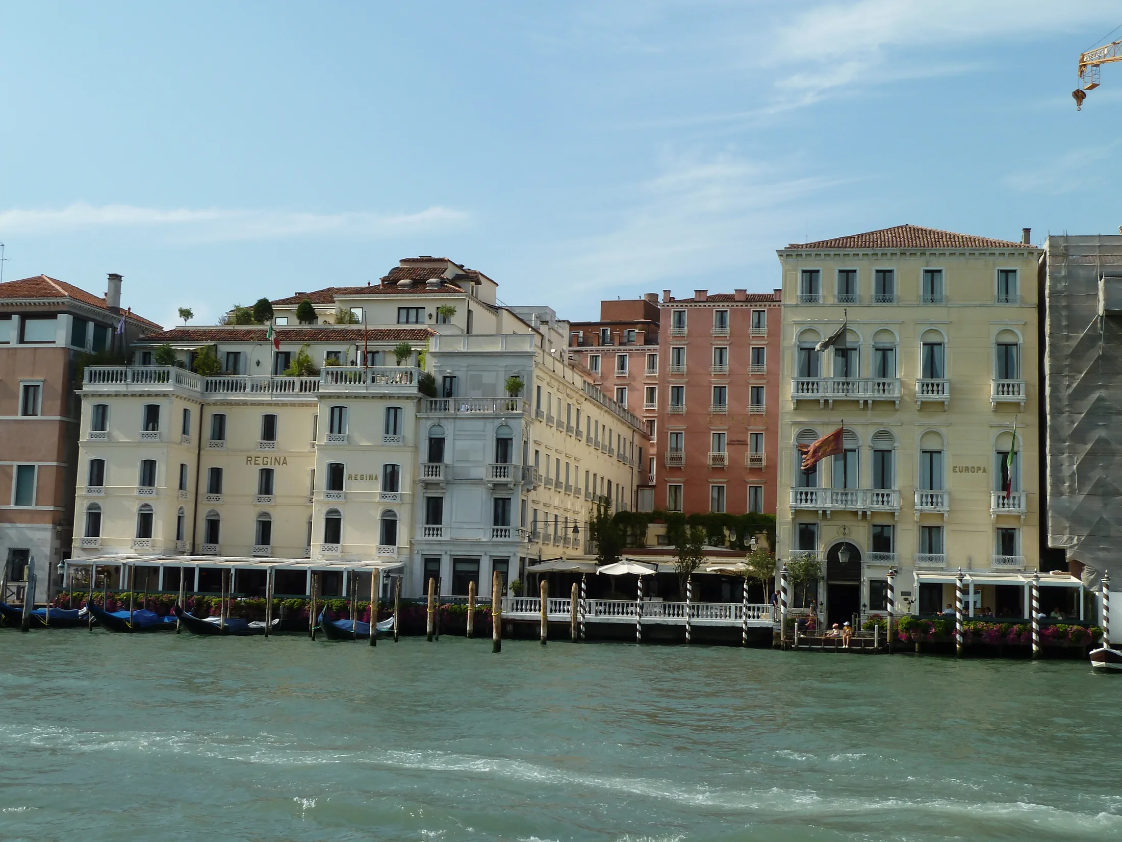 The St. Regis Venice on the Grand Canal: palazzo façades, terrace and pontoon